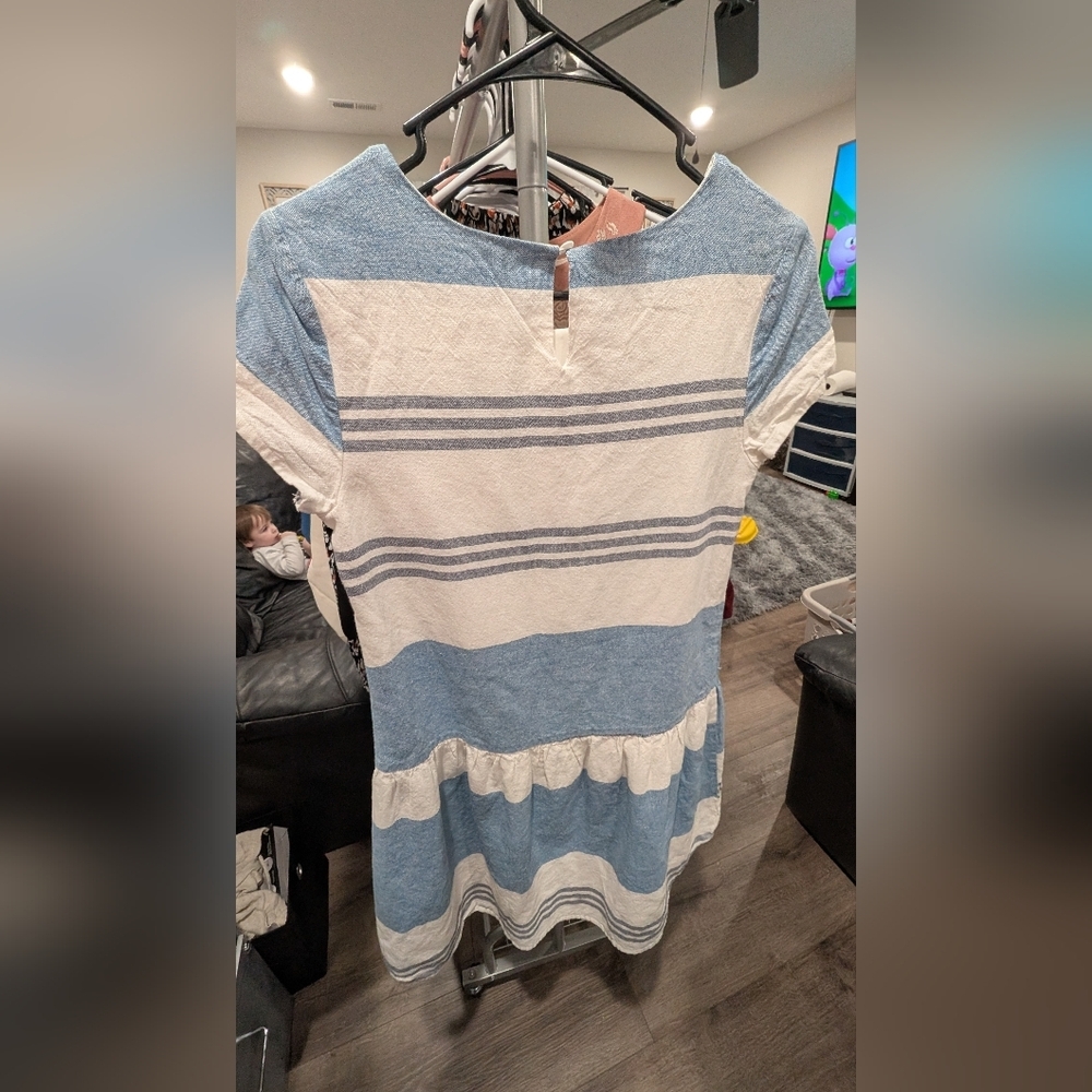 DownEast Blue and White Striped Midi Dress - Picture 3 of 4